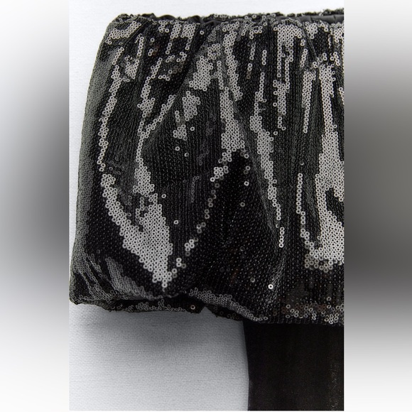 ZARA Velvet Sequin Mini Dress - Picture 5 of 8